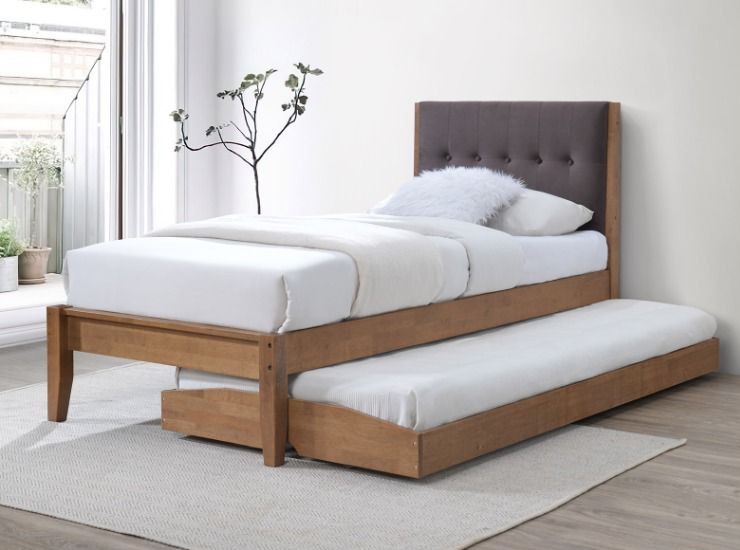 Storage bed frame with pull-out drawer