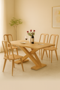 Wooden Dining Table and Chairs