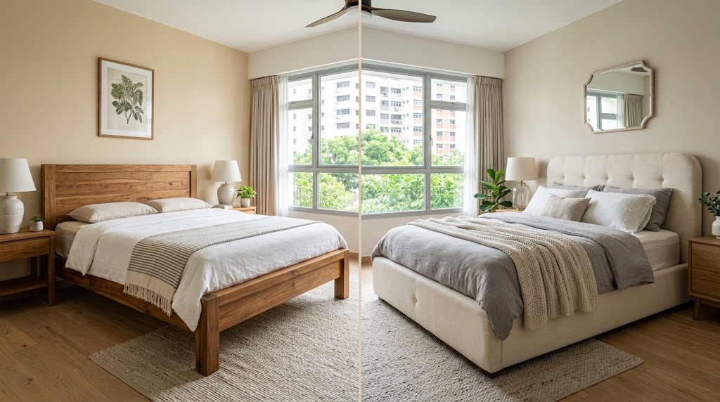 Wooden vs Upholstered Bed Frame Singapore: Which Lasts Longer?
